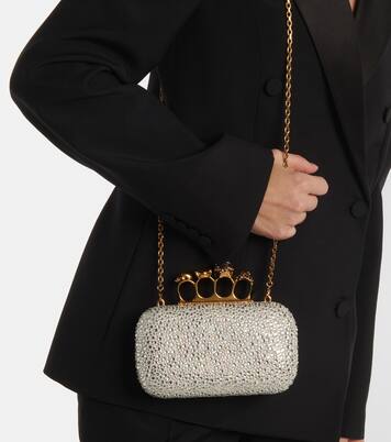 Skull Knuckle embellished clutch | McQueen