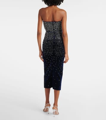 Abito midi in velluto con cristalli | Alex Perry