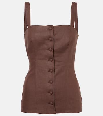 Corbiere linen vest | Faithfull