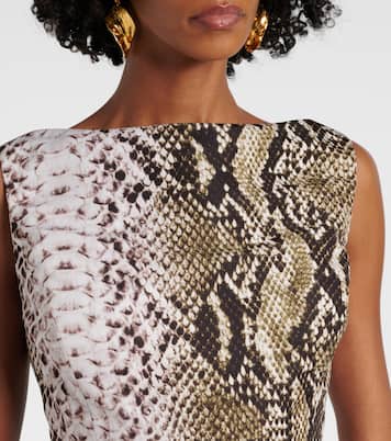 Snake-print faille minidress | Oscar de la Renta