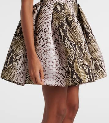 Snake-print faille minidress | Oscar de la Renta