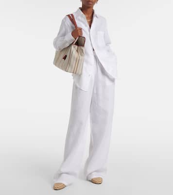 Weite High-Rise-Hose Valerio aus Leinen | Loro Piana