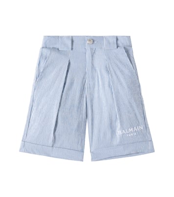 Logo cotton-blend Bermuda shorts | Balmain Kids