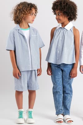 Logo cotton-blend Bermuda shorts | Balmain Kids