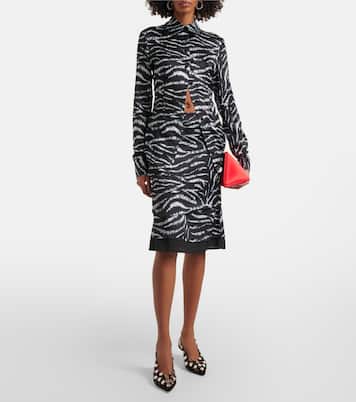 Bedruckter Midirock aus Satin | The Attico