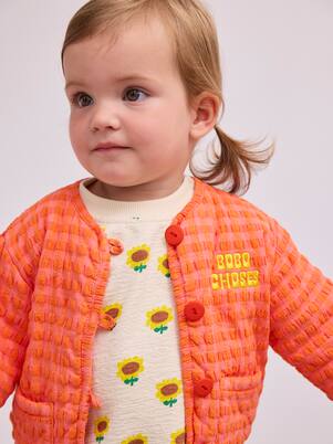 Baby Vichy padded cotton-blend jacket | Bobo Choses