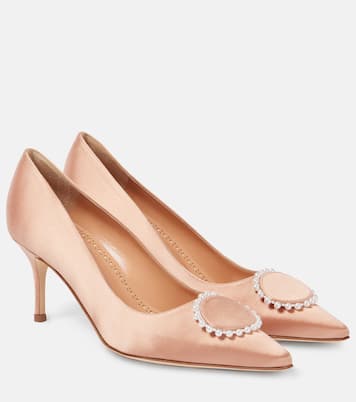 Kifaclo 70 embellished satin pumps | Manolo Blahnik