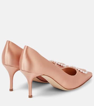 Kifaclo 70 embellished satin pumps | Manolo Blahnik