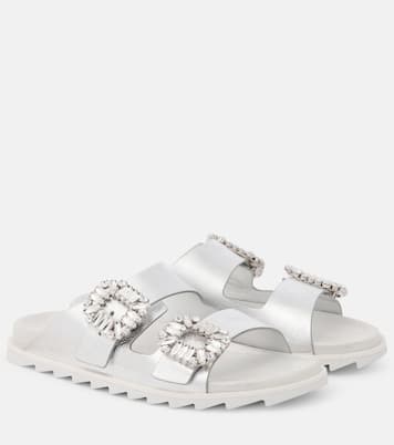 Verzierte Sandalen aus Metallic-Leder | Roger Vivier