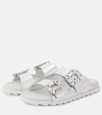 Verzierte Sandalen aus Metallic-Leder | Roger Vivier