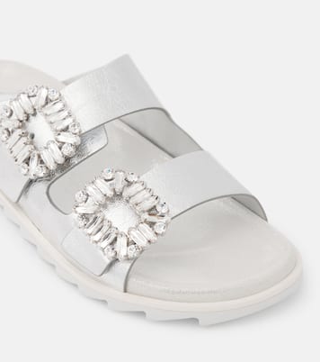 Verzierte Sandalen aus Metallic-Leder | Roger Vivier