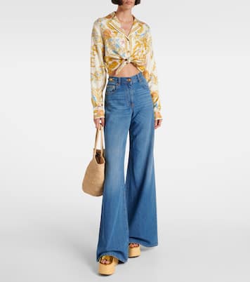 Wedge-Sandalen Mara aus Metallic-Leder | Paris Texas