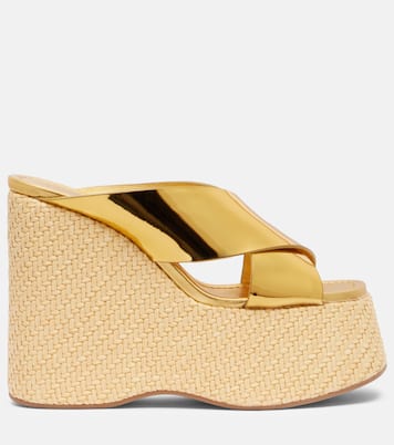 Wedge-Sandalen Mara aus Metallic-Leder | Paris Texas