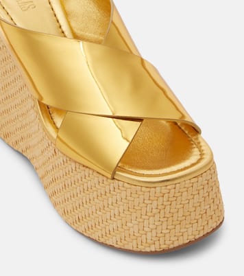 Wedge-Sandalen Mara aus Metallic-Leder | Paris Texas