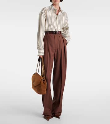 Calypso Large suede shoulder bag | Saint Laurent