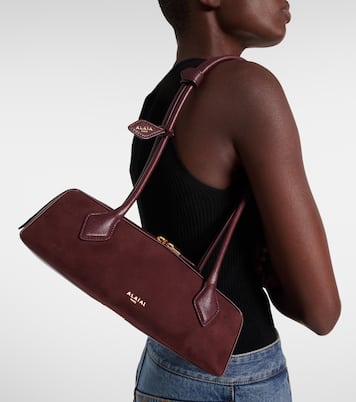 Le Teckel Small suede shoulder bag | Alaïa