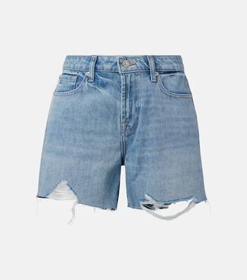 Monroe distressed denim shorts | 7 For All Mankind