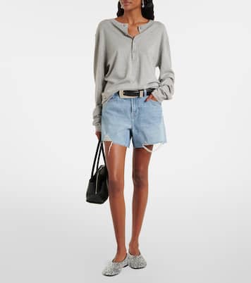 Monroe distressed denim shorts | 7 For All Mankind