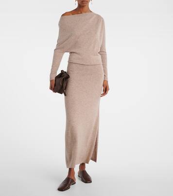 Vestido largo Kasos de cachemir drapeado | Altuzarra