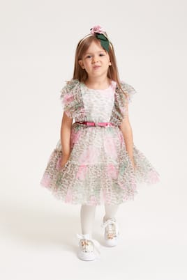 Bedrucktes Kleid aus Tüll | Monnalisa