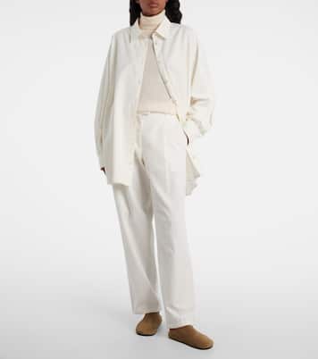 Neriah cotton and cashmere straight pants | The Row