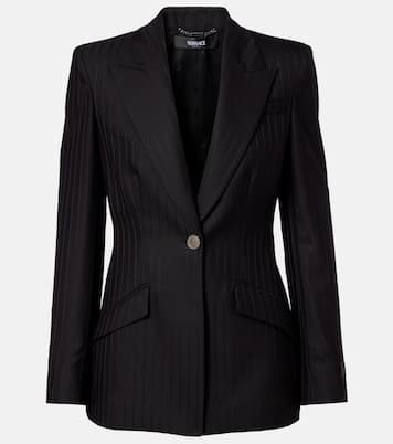 Pinstripe virgin wool blazer | Versace