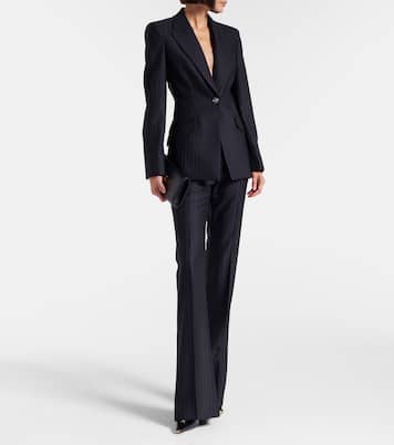 Pinstripe virgin wool blazer | Versace