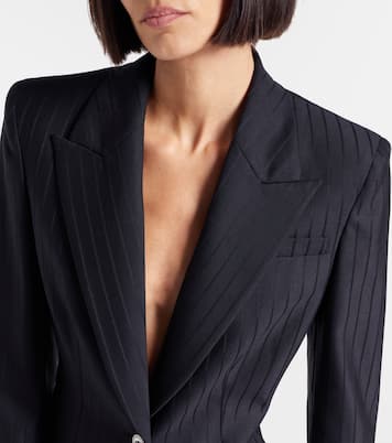 Pinstripe virgin wool blazer | Versace