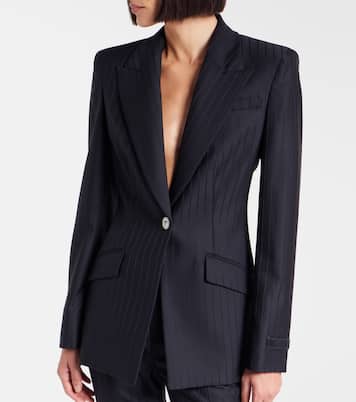 Pinstripe virgin wool blazer | Versace