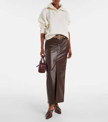 Maxirock aus Leder | Brunello Cucinelli