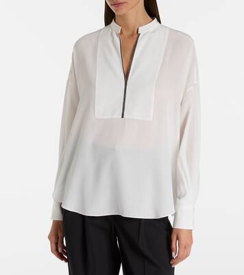 Monili silk blouse | Brunello Cucinelli