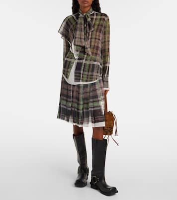 Blouse en soie à carreaux | Acne Studios