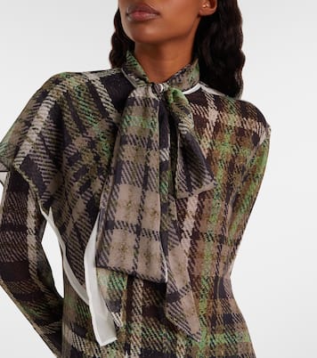 Blouse en soie à carreaux | Acne Studios