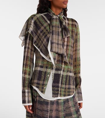 Blouse en soie à carreaux | Acne Studios
