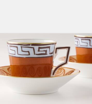 Set di due tazze Il Viaggio di Nettuno in porcellana by Luke Edward Hall | Ginori 1735