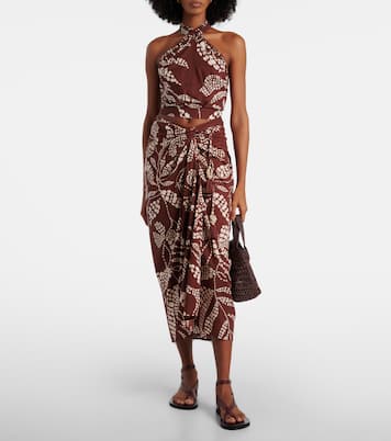 Uma printed cotton midi skirt | Poupette St Barth