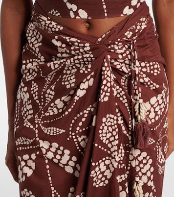 Uma printed cotton midi skirt | Poupette St Barth