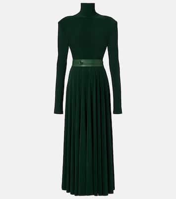 Belted pleated midi dress | Norma Kamali