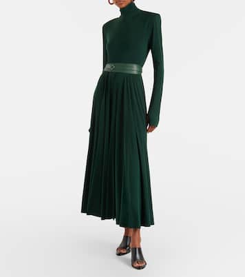 Belted pleated midi dress | Norma Kamali