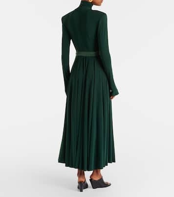 Belted pleated midi dress | Norma Kamali