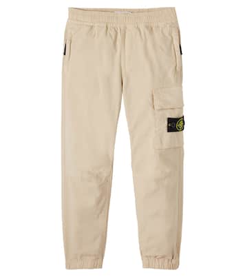Compass cotton-blend cargo pants | Stone Island Junior