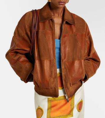 Blouson aus Leder und Veloursleder | Versace