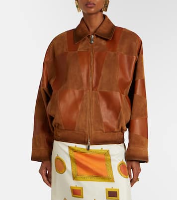 Blouson aus Leder und Veloursleder | Versace