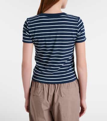 Brenda striped cotton-blend T-shirt | Velvet