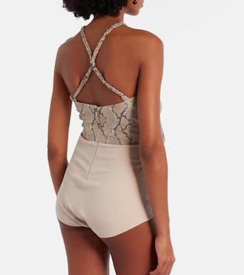 Snake-print silk chiffon halterneck maxi dress | Elie Saab