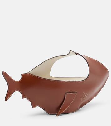 Shark leather top-handle bag | Staud