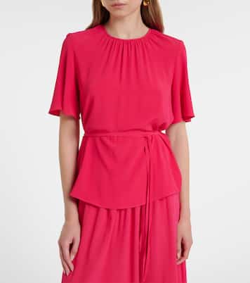 Libby belted crêpe blouse | Joseph