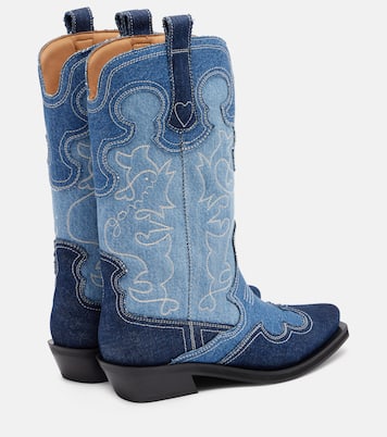Denim cowboy boots | Ganni