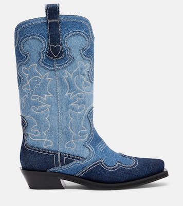 Denim cowboy boots | Ganni