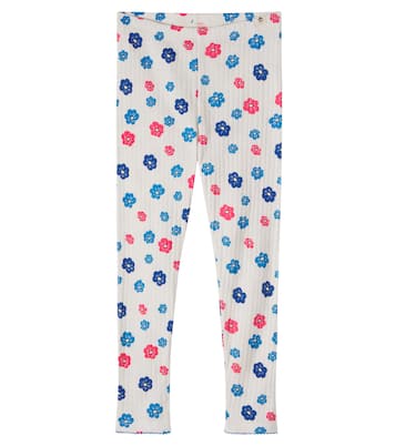 Legging en pointelle de coton à fleurs | Mini Rodini